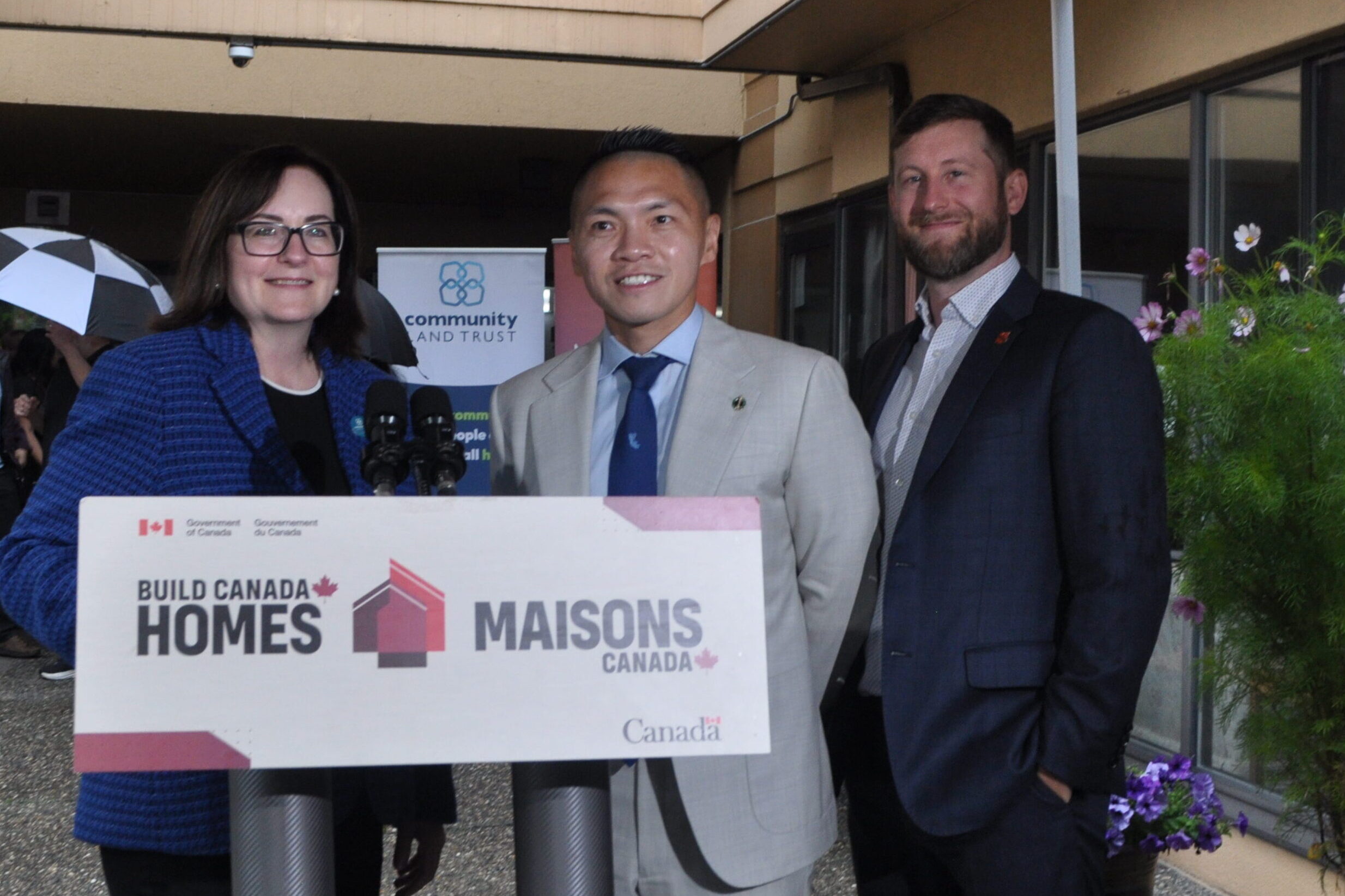 Community Land Trust Executive Director, Monica Morgan; MP Wade Chang; Principal at Montage Development Consultants, Rupert Campbell